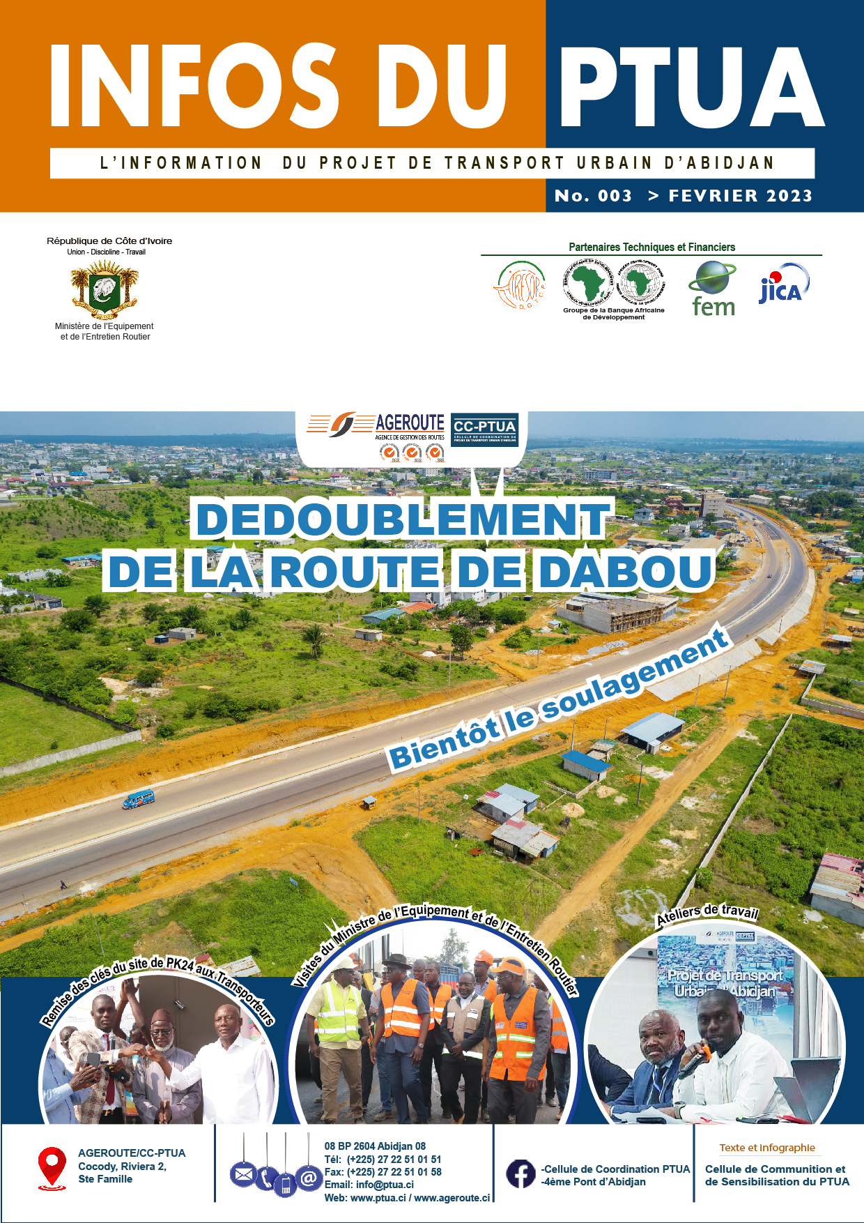 L'information du Projet de Transport Urbain d'Abidjan N°003 / Février 2023